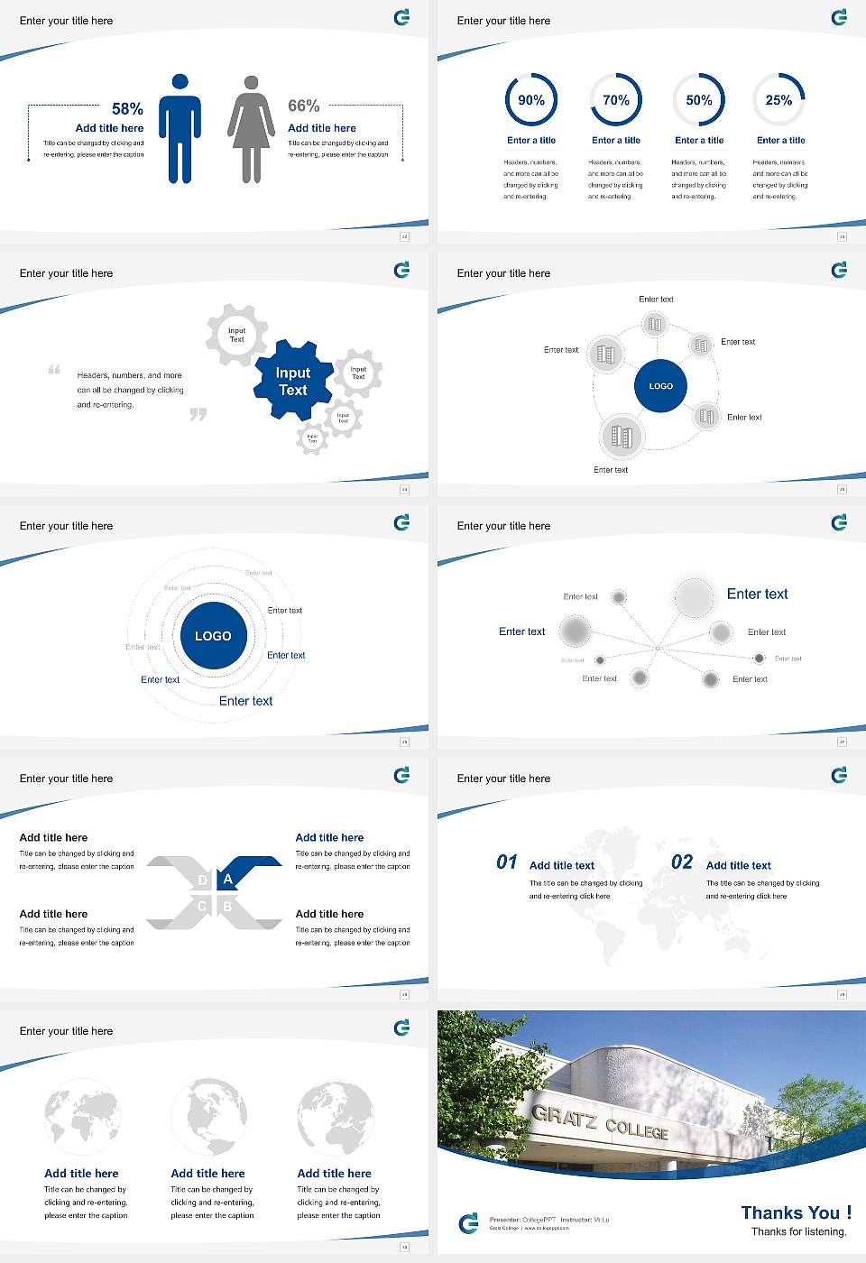 Gratz College Course/Courseware Creation PPT Template16:9 ratio PPT effect preview image4