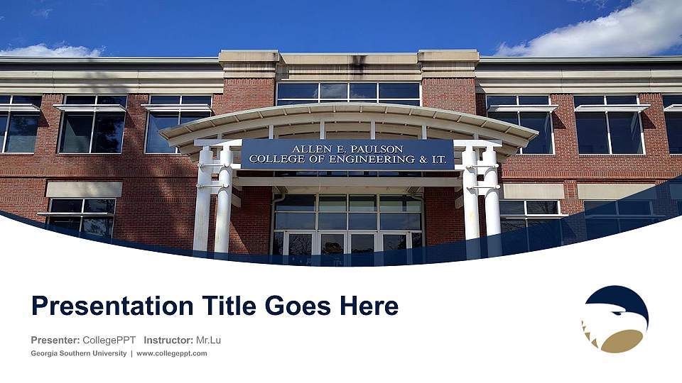 Georgia Southern University Course/Courseware Creation PPT Template16:9 ratio PPT effect preview image