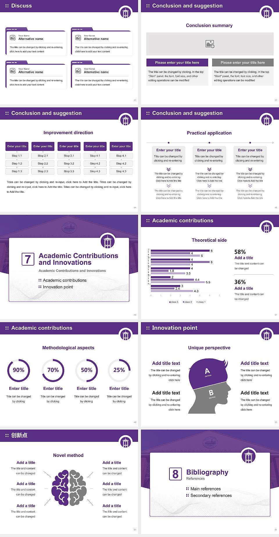 Furman University Graduation Thesis Defense PPT Template4:3 ratio PPT effect preview image6