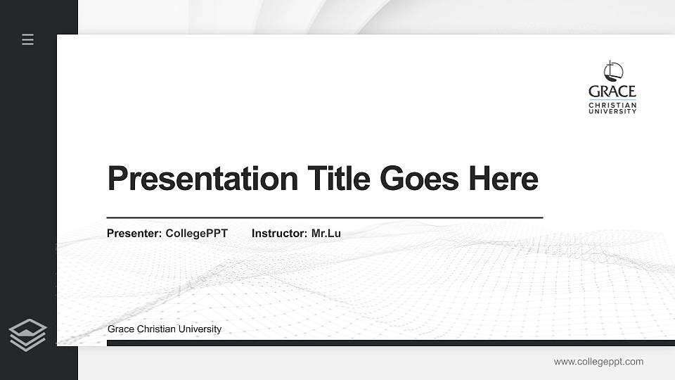 Grace Christian University Thesis Proposal/Graduation Defense PPT Template16:9 ratio PPT effect preview image