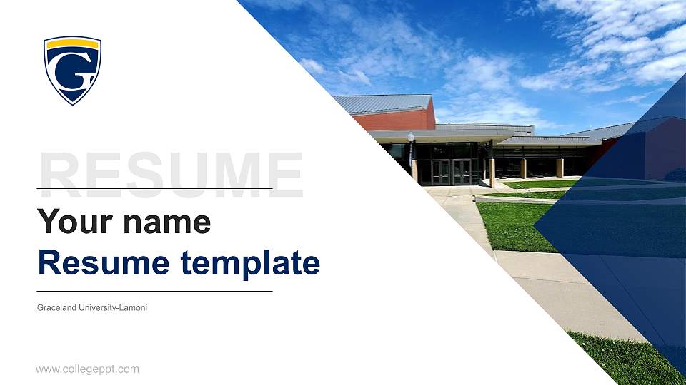 Graceland University-Lamoni Resume PPT Template16:9 ratio PPT effect preview image