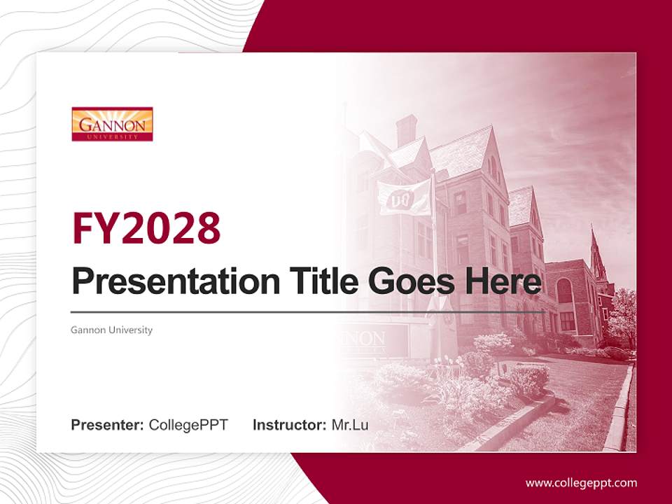 Gannon University Academic Presentation/Research Findings Report PPT Template4:3 ratio PPT effect preview image5