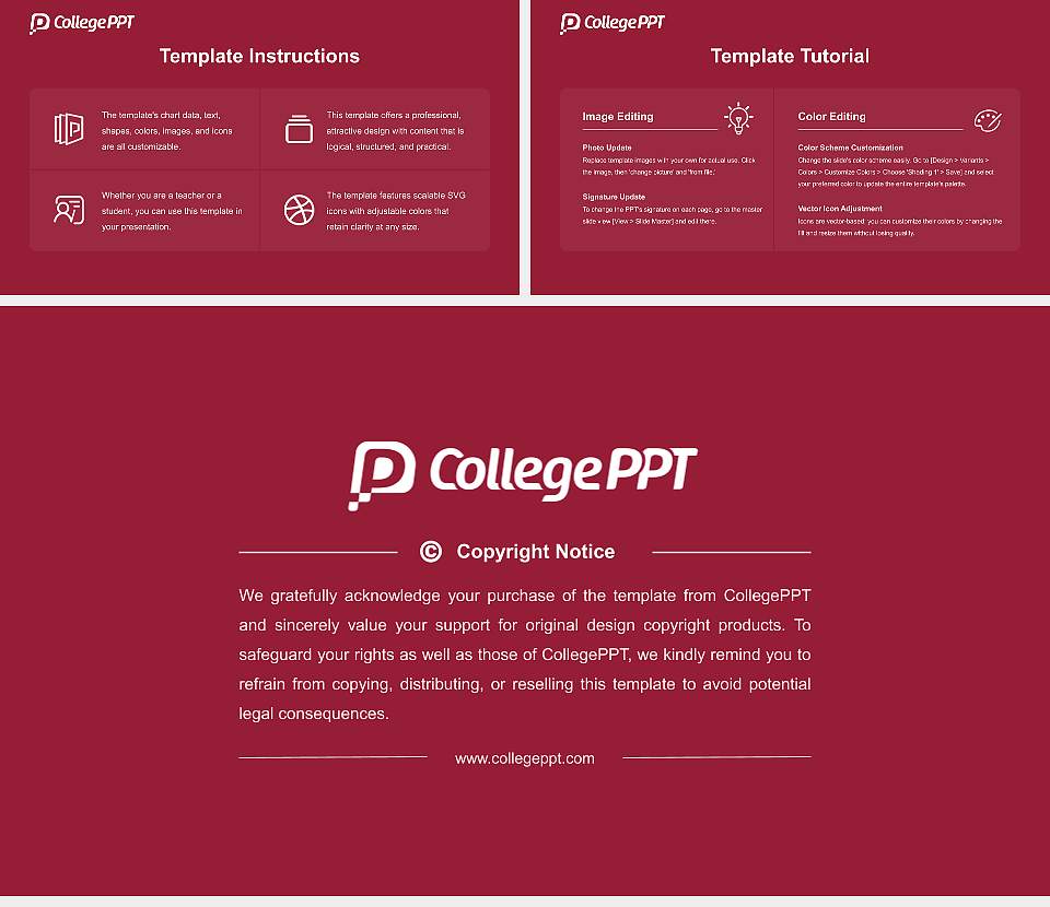 Guilford College Academic Presentation/Research Findings Report PPT Template16:9 ratio PPT effect preview image5