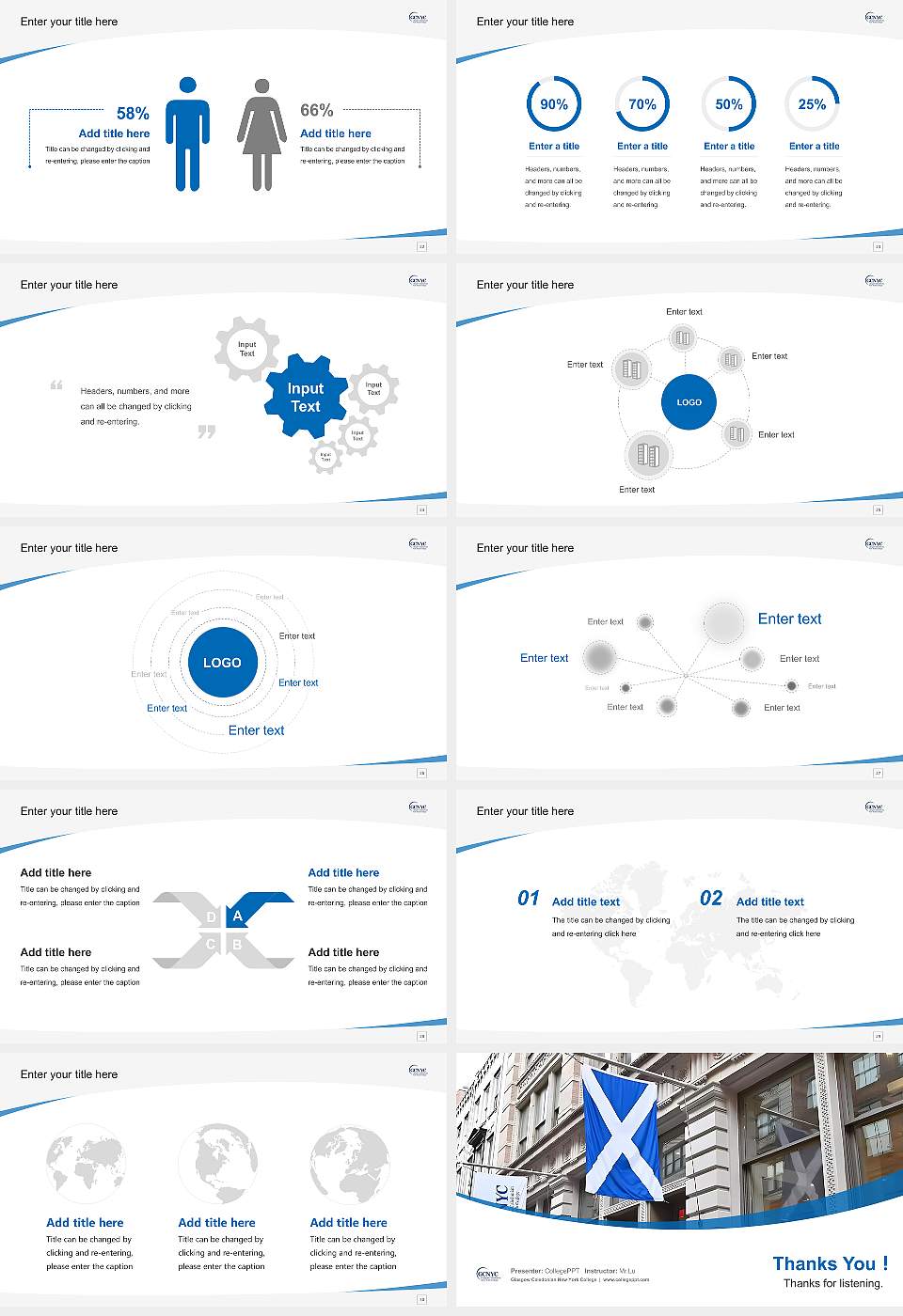 Glasgow Caledonian New York College Course/Courseware Creation PPT Template16:9 ratio PPT effect preview image4