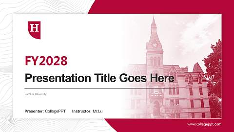 Hamline University Academic Presentation/Research Findings Report PPT Template
