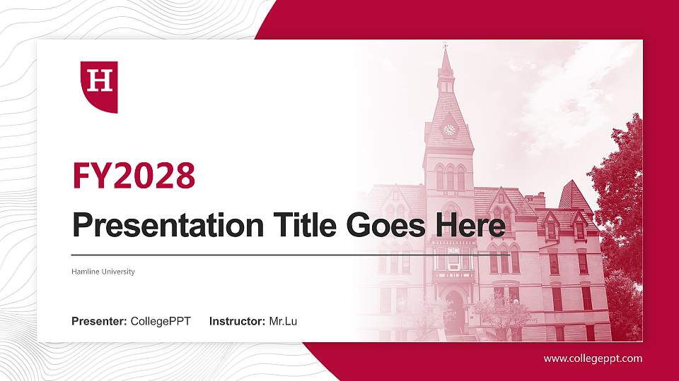 Hamline University Academic Presentation/Research Findings Report PPT Template16:9 ratio PPT effect preview image