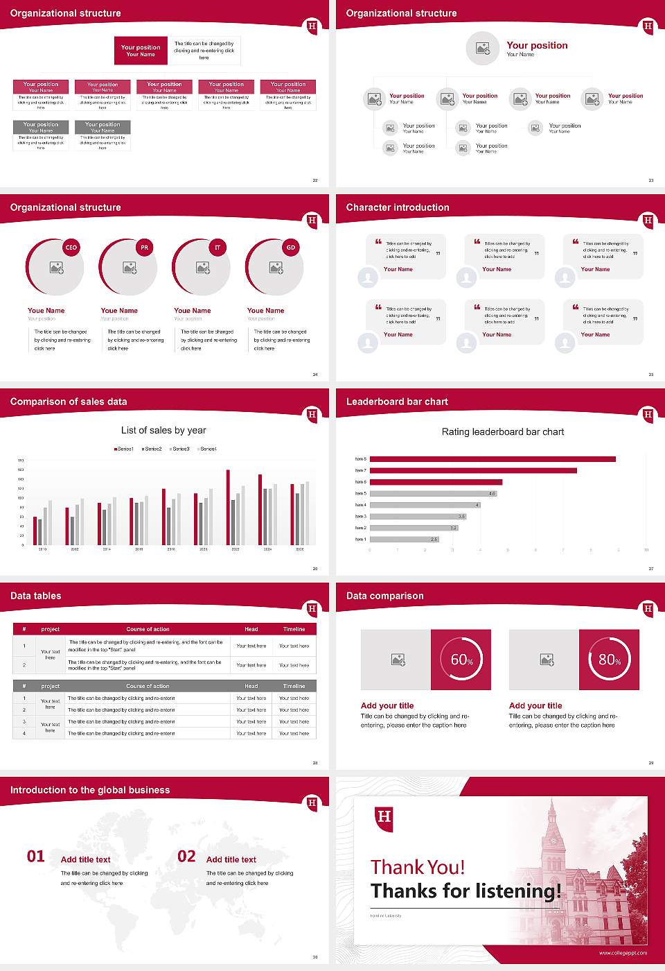 Hamline University Academic Presentation/Research Findings Report PPT Template16:9 ratio PPT effect preview image4