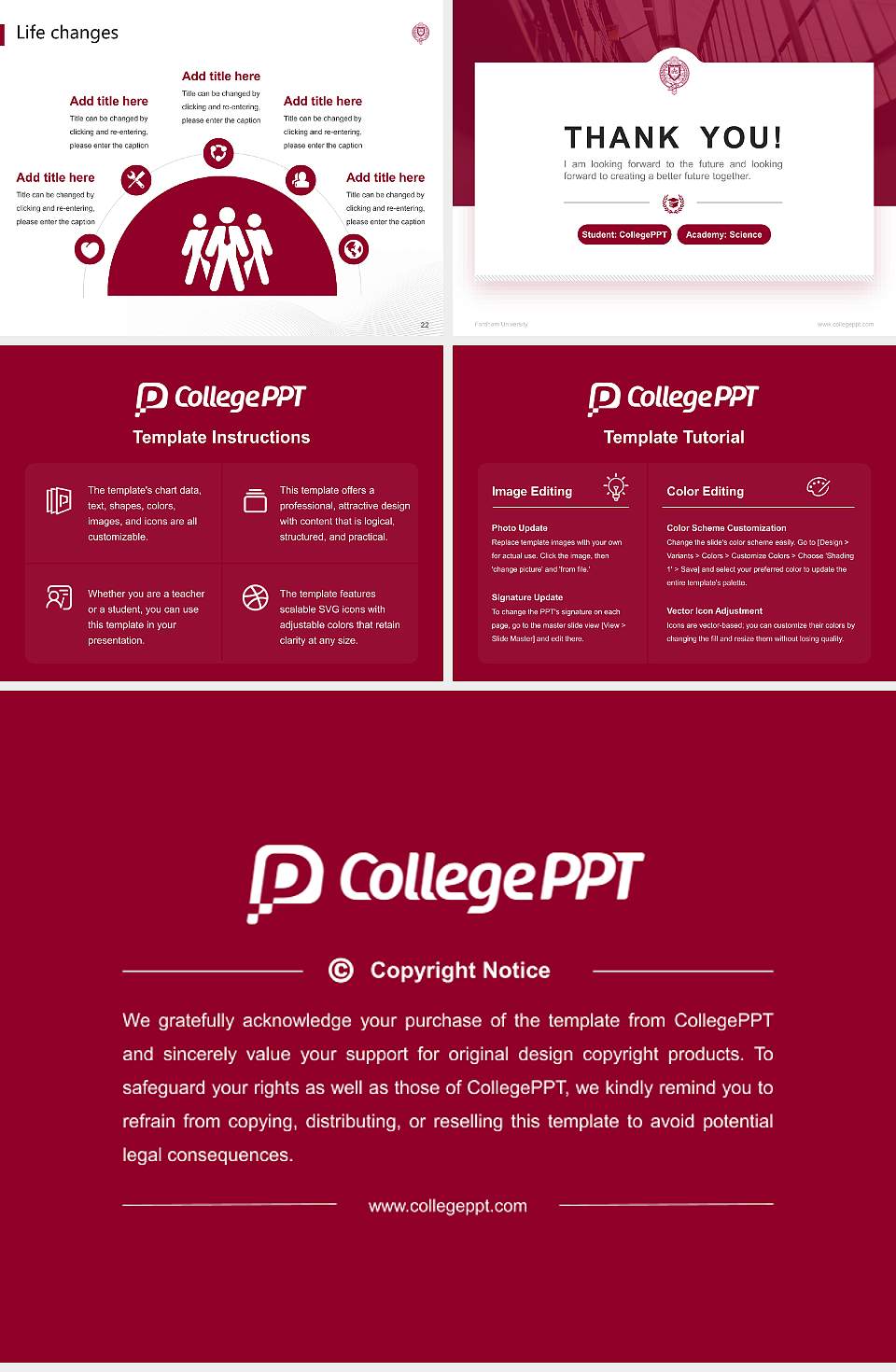 Fordham University National Scholarship Defense PPT Template4:3 ratio PPT effect preview image4