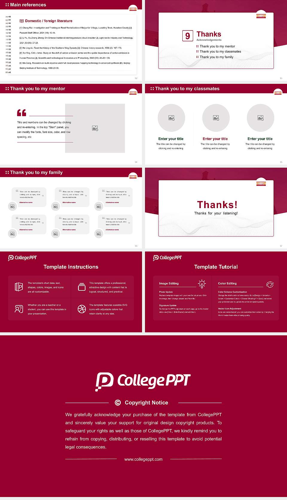 Gannon University Graduation Thesis Defense PPT Template16:9 ratio PPT effect preview image7