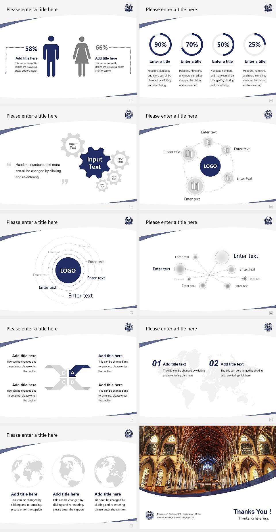 Guidance College Course/Courseware Creation PPT Template4:3 ratio PPT effect preview image4