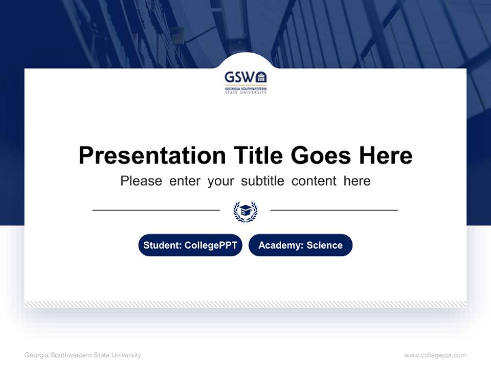 Georgia Southwestern State University National Scholarship Defense PPT Template4:3 ratio PPT effect preview image4