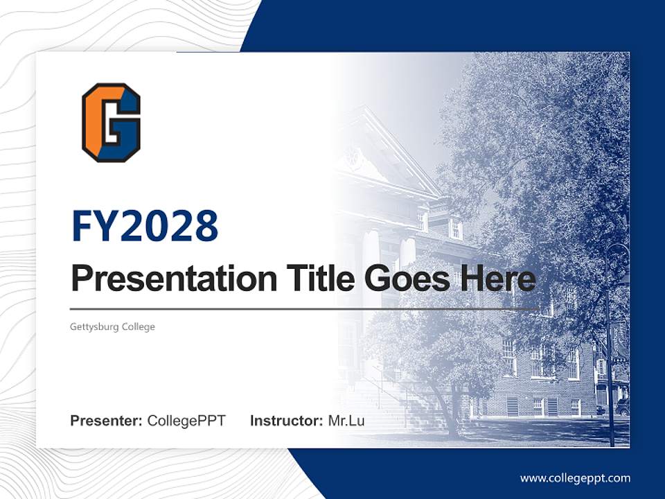 Gettysburg College Academic Presentation/Research Findings Report PPT Template4:3 ratio PPT effect preview image5