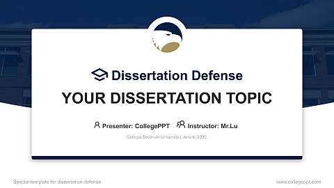 Georgia Southern University Graduation Thesis Defense PPT Template