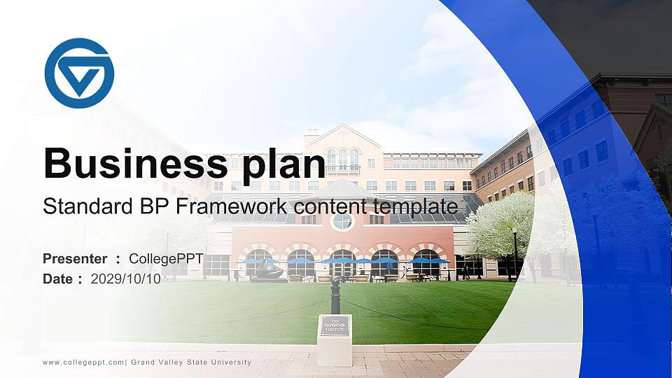 Grand Valley State University Competition/Entrepreneurship Contest PPT Template16:9 ratio PPT effect preview image