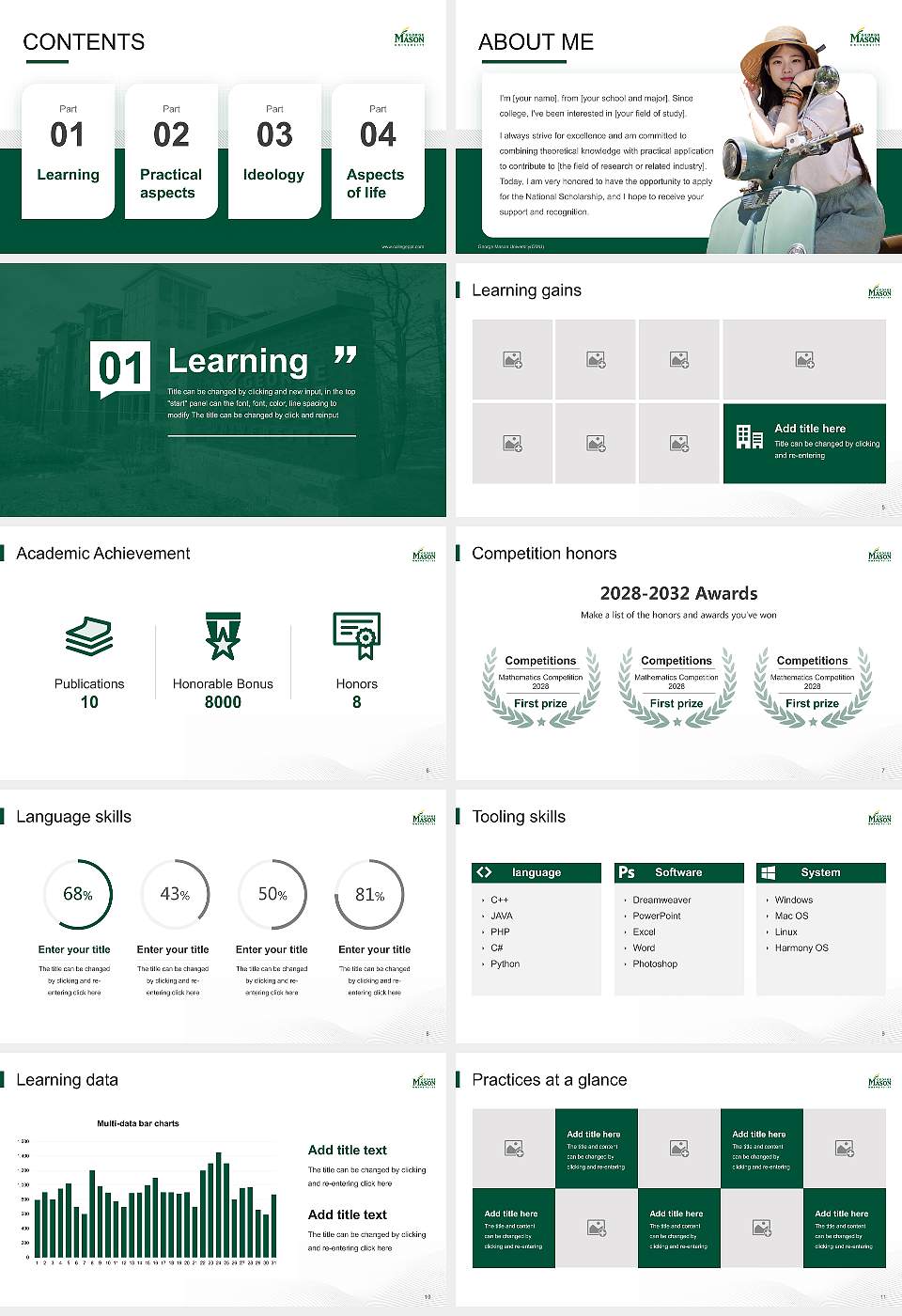 George Mason University(GMU) National Scholarship Defense PPT Template16:9 ratio PPT effect preview image2