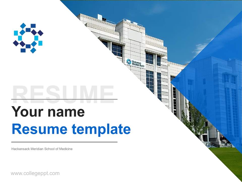 Hackensack Meridian School of Medicine Resume PPT Template4:3 ratio PPT effect preview image5