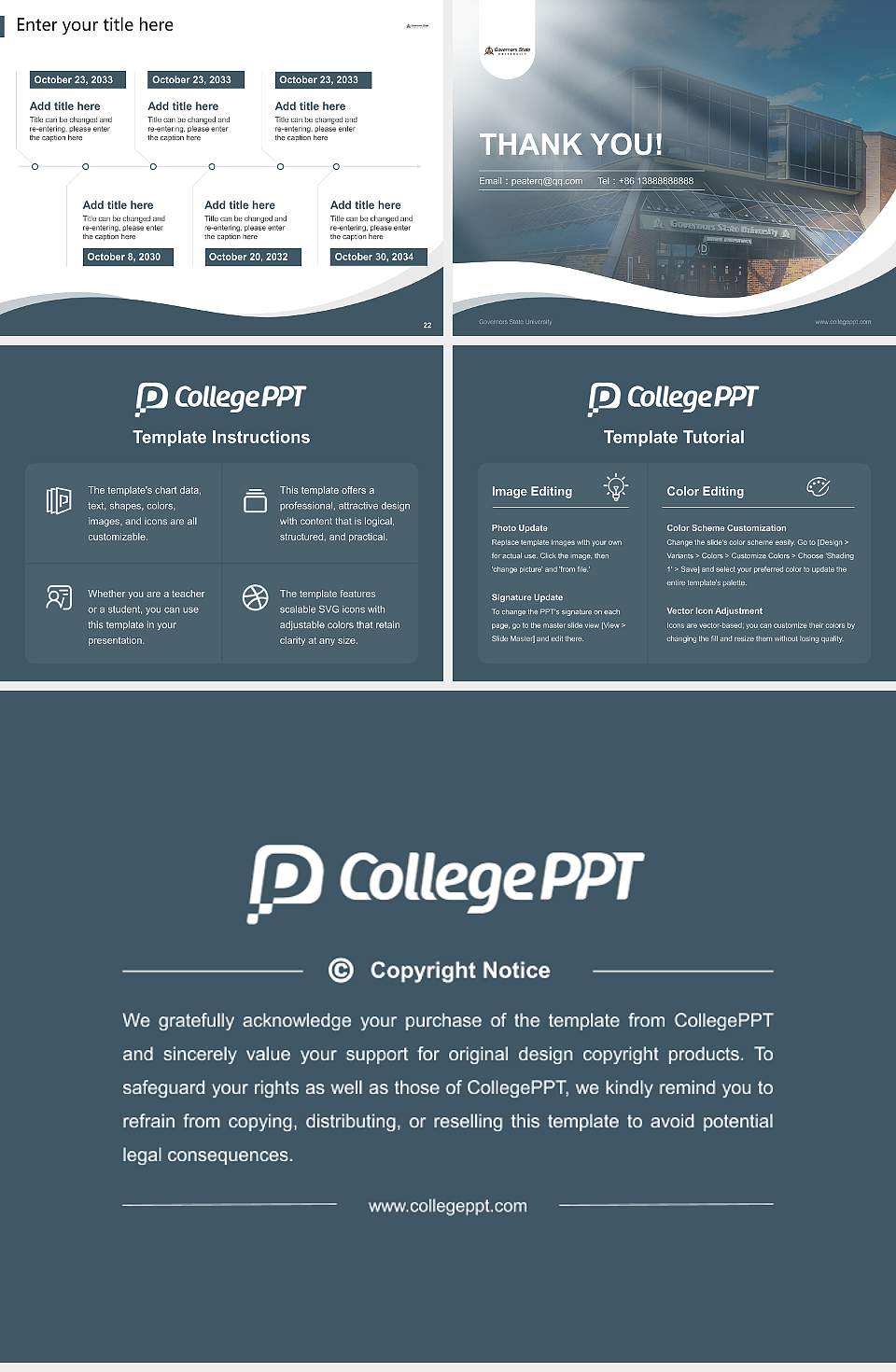 Governors State University Lecture Sharing and Networking Event PPT Template4:3 ratio PPT effect preview image4