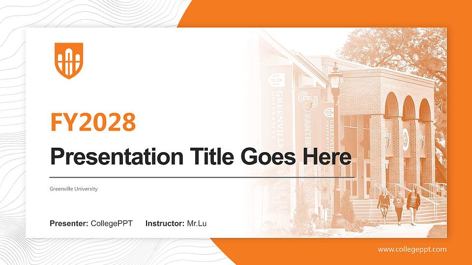 Greenville University Academic Presentation/Research Findings Report PPT Template16:9 ratio PPT effect preview image