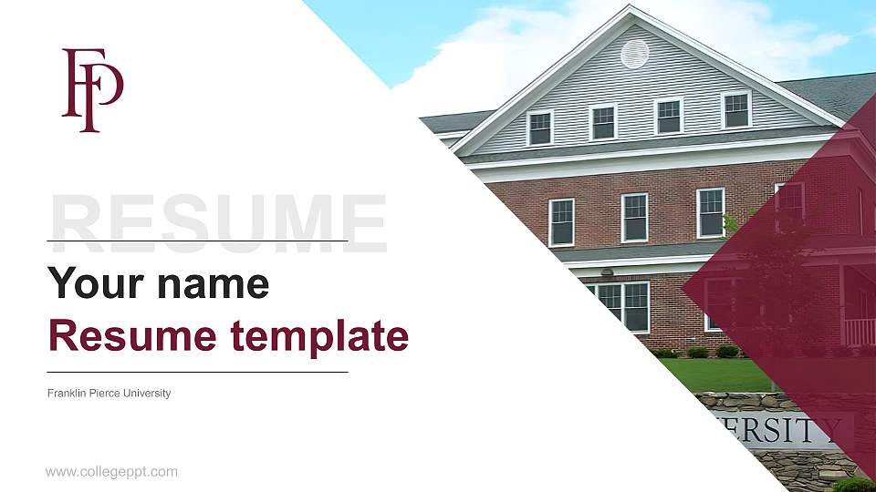 Franklin Pierce University Resume PPT Template16:9 ratio PPT effect preview image