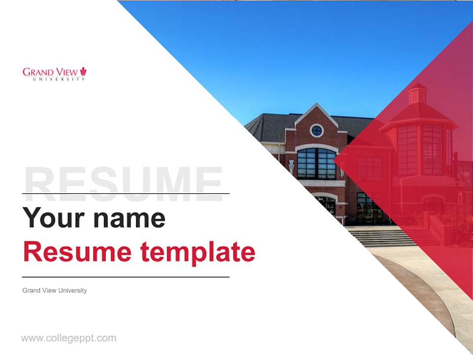 Grand View University Resume PPT Template4:3 ratio PPT effect preview image5