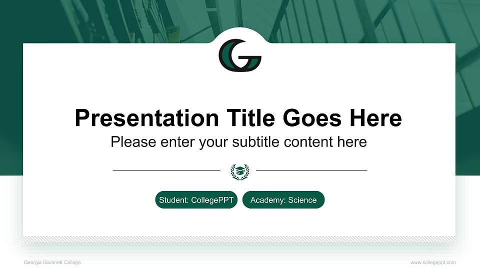 Georgia Gwinnett College National Scholarship Defense PPT Template16:9 ratio PPT effect preview image
