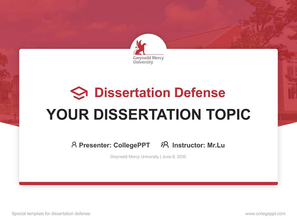 Gwynedd Mercy University Graduation Thesis Defense PPT Template4:3 ratio PPT effect preview image7