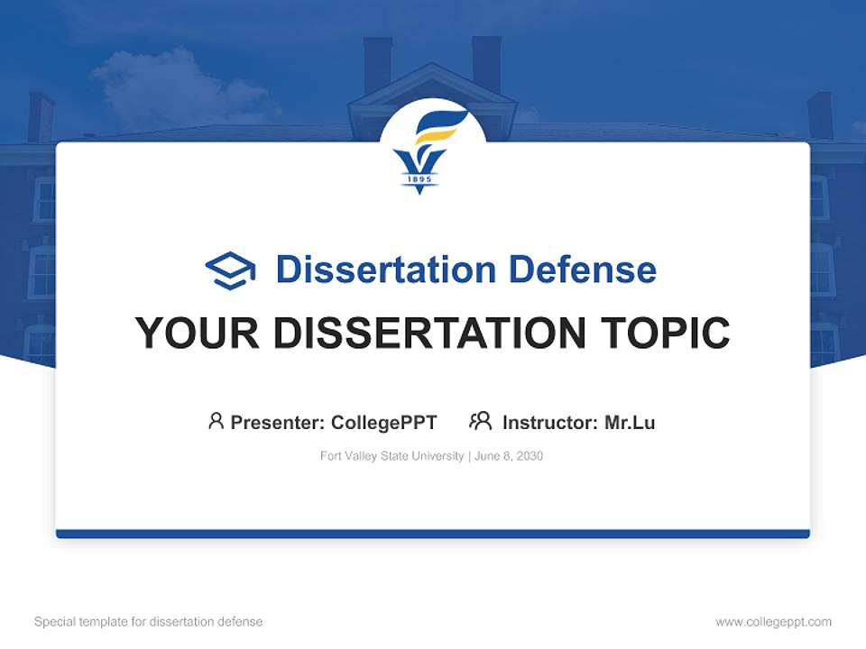 Fort Valley State University Graduation Thesis Defense PPT Template4:3 ratio PPT effect preview image7