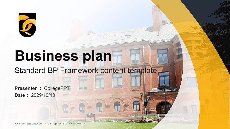 Framingham State University Competition/Entrepreneurship Contest PPT Template16:9 ratio PPT effect preview image