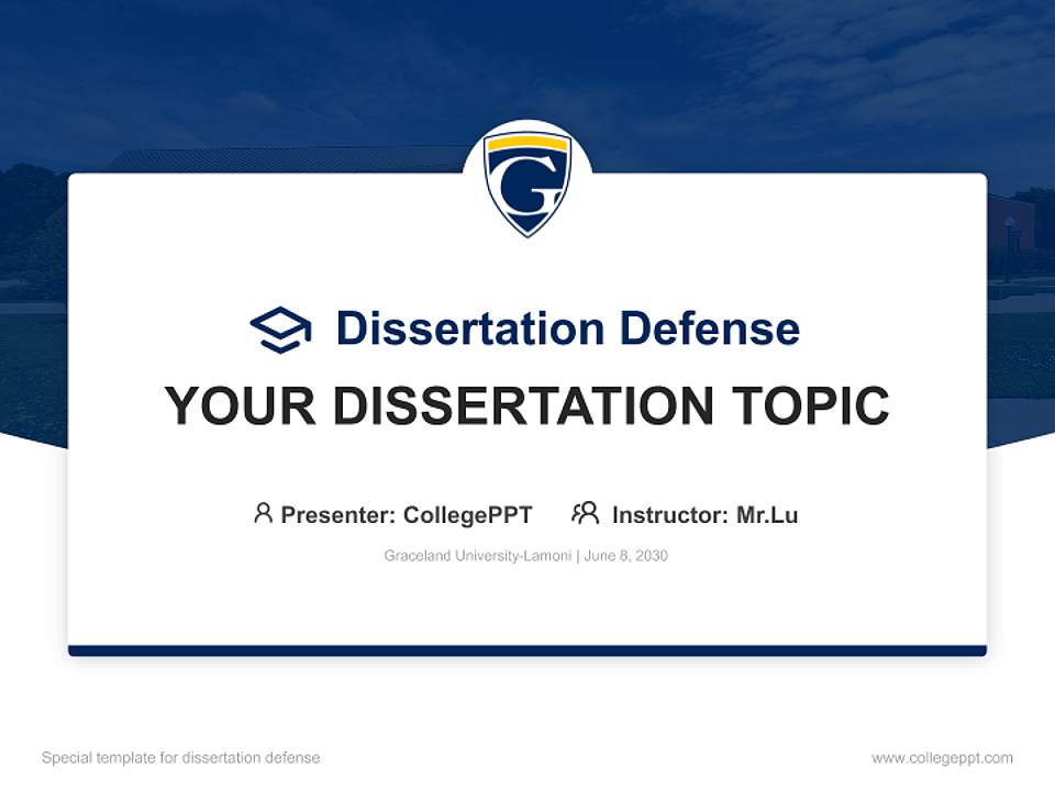 Graceland University-Lamoni Graduation Thesis Defense PPT Template4:3 ratio PPT effect preview image7