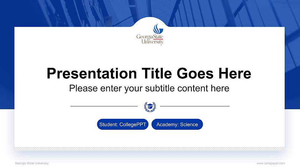 Georgia State University National Scholarship Defense PPT Template16:9 ratio PPT effect preview image