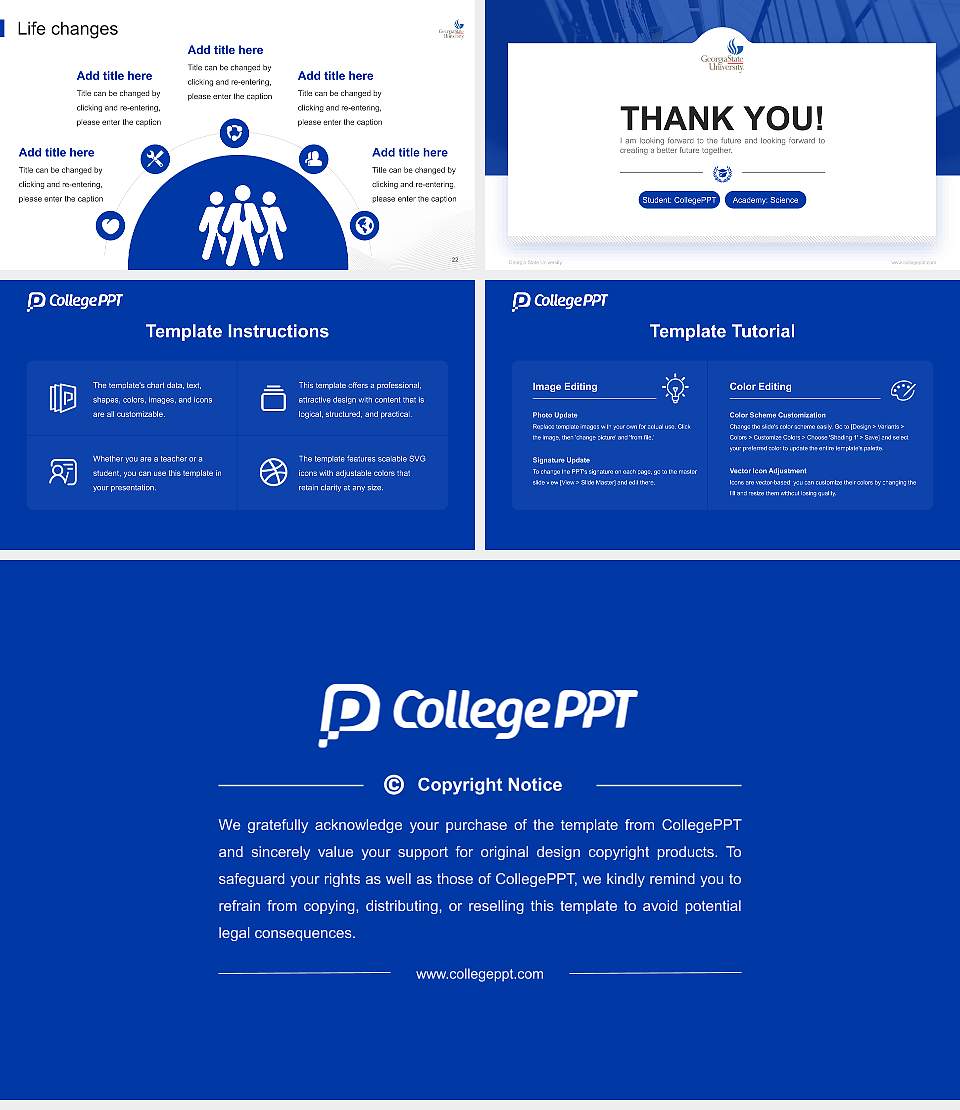 Georgia State University National Scholarship Defense PPT Template16:9 ratio PPT effect preview image4