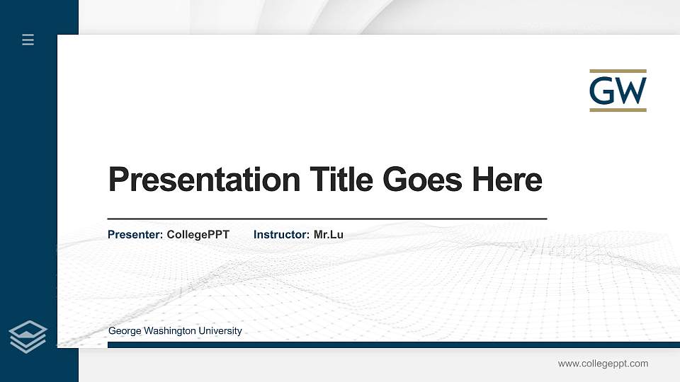 George Washington University Thesis Proposal/Graduation Defense PPT Template16:9 ratio PPT effect preview image
