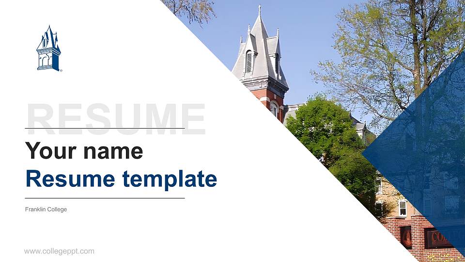 Franklin College Resume PPT Template16:9 ratio PPT effect preview image