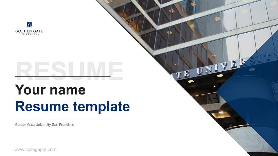 Golden Gate University-San Francisco Resume PPT Template16:9 ratio PPT effect preview image