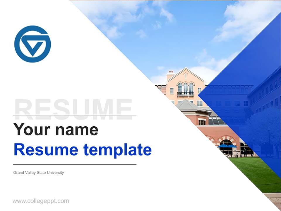 Grand Valley State University Resume PPT Template4:3 ratio PPT effect preview image5