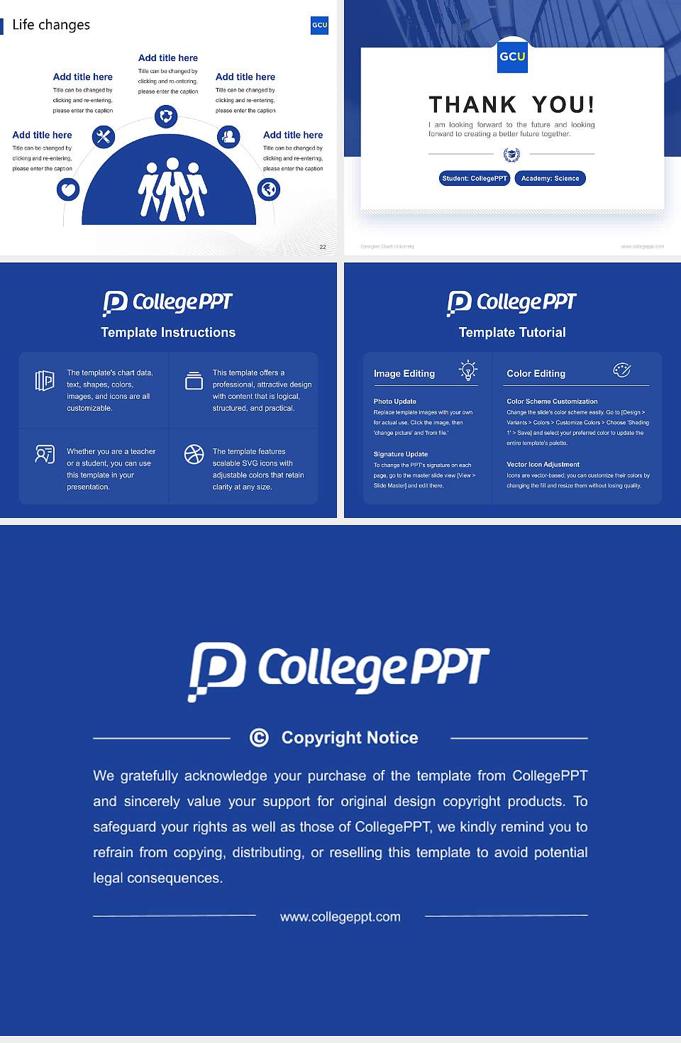 Georgian Court University National Scholarship Defense PPT Template4:3 ratio PPT effect preview image4