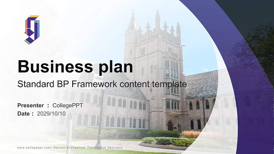 Garrett-Evangelical Theological Seminary Competition/Entrepreneurship Contest PPT Template16:9 ratio PPT effect preview image