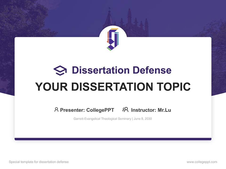 Garrett-Evangelical Theological Seminary Graduation Thesis Defense PPT Template4:3 ratio PPT effect preview image7