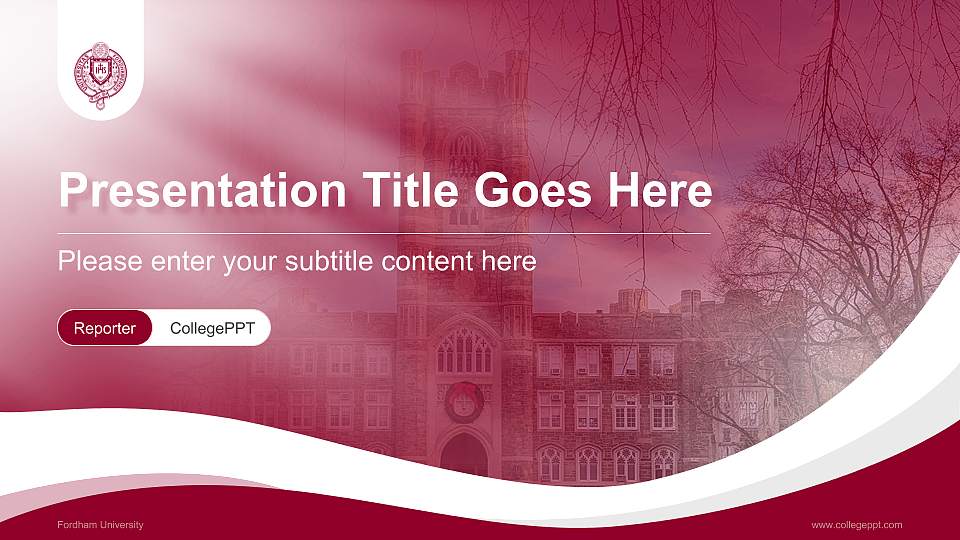 Fordham University Lecture Sharing and Networking Event PPT Template16:9 ratio PPT effect preview image