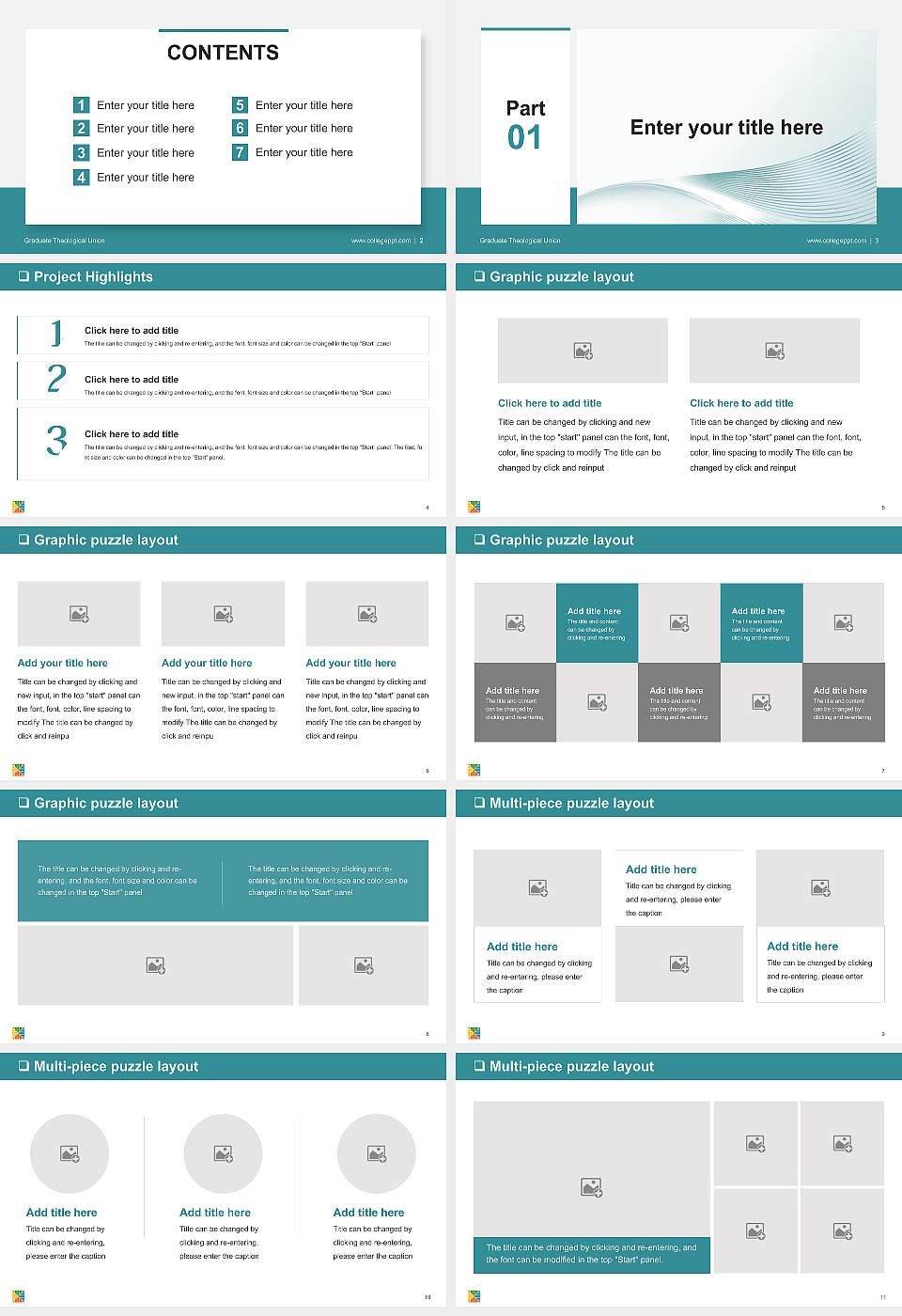 Graduate Theological Union General Purpose PPT Template16:9 ratio PPT effect preview image2