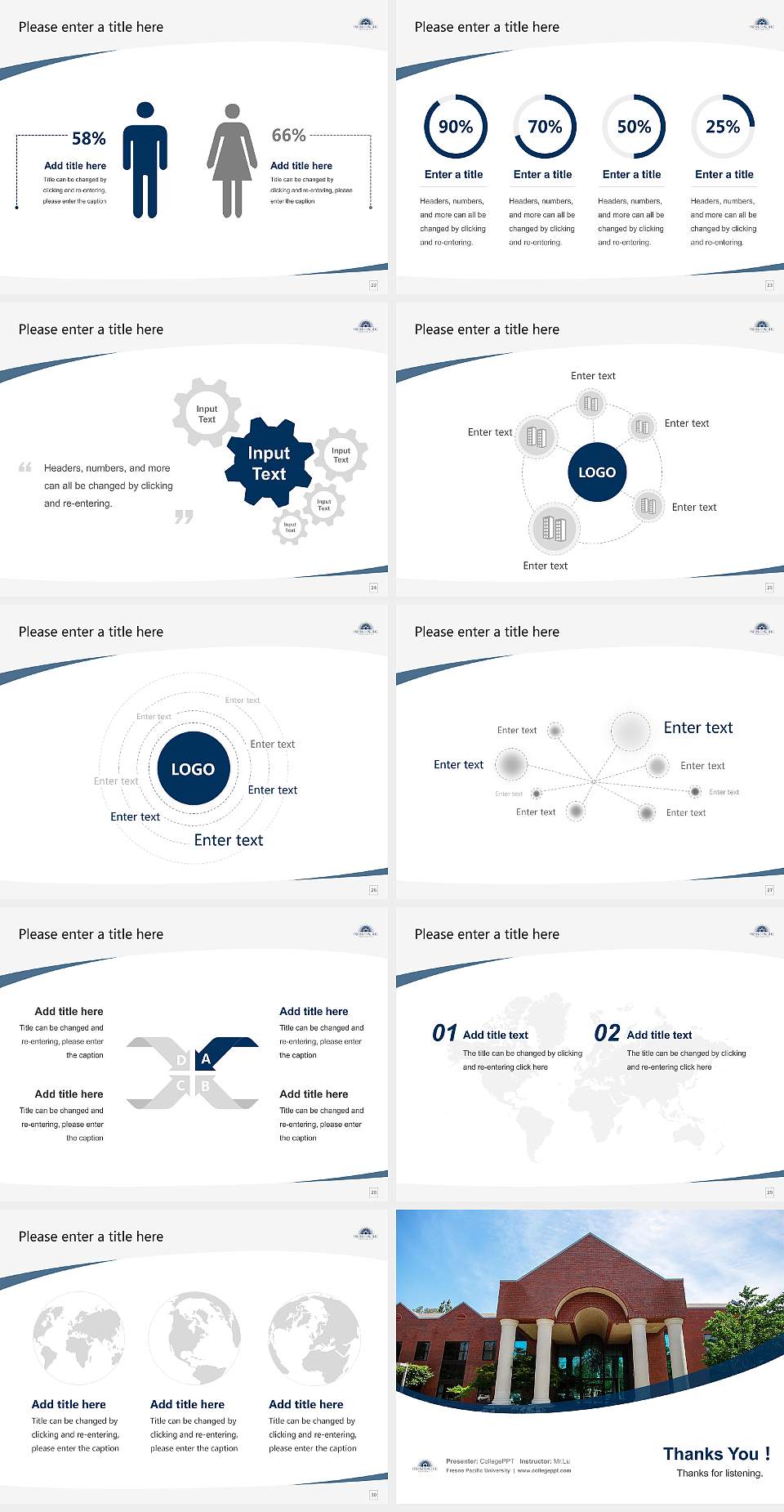 Fresno Pacific University Course/Courseware Creation PPT Template4:3 ratio PPT effect preview image4
