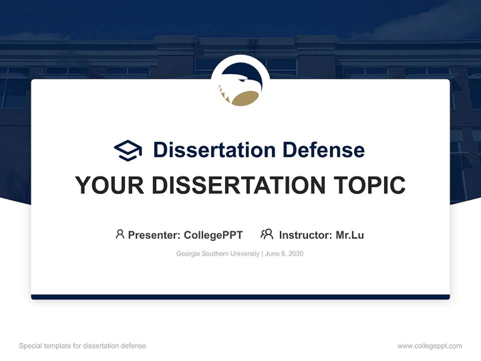Georgia Southern University Graduation Thesis Defense PPT Template4:3 ratio PPT effect preview image7