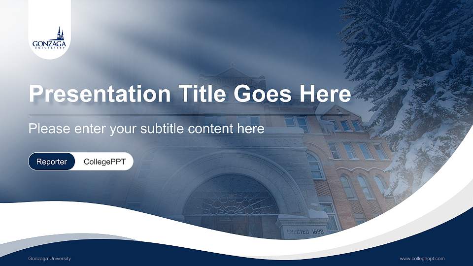 Gonzaga University Lecture Sharing and Networking Event PPT Template16:9 ratio PPT effect preview image