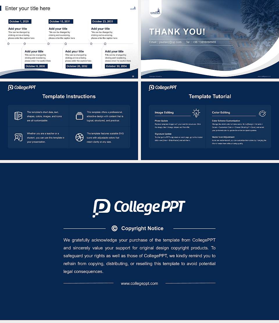 Gonzaga University Lecture Sharing and Networking Event PPT Template16:9 ratio PPT effect preview image4