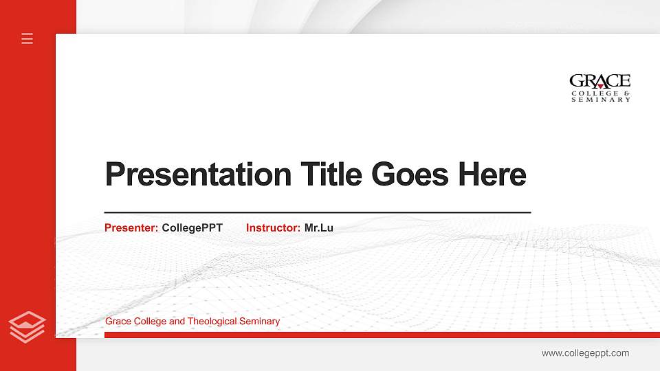 Grace College and Theological Seminary Thesis Proposal/Graduation Defense PPT Template16:9 ratio PPT effect preview image