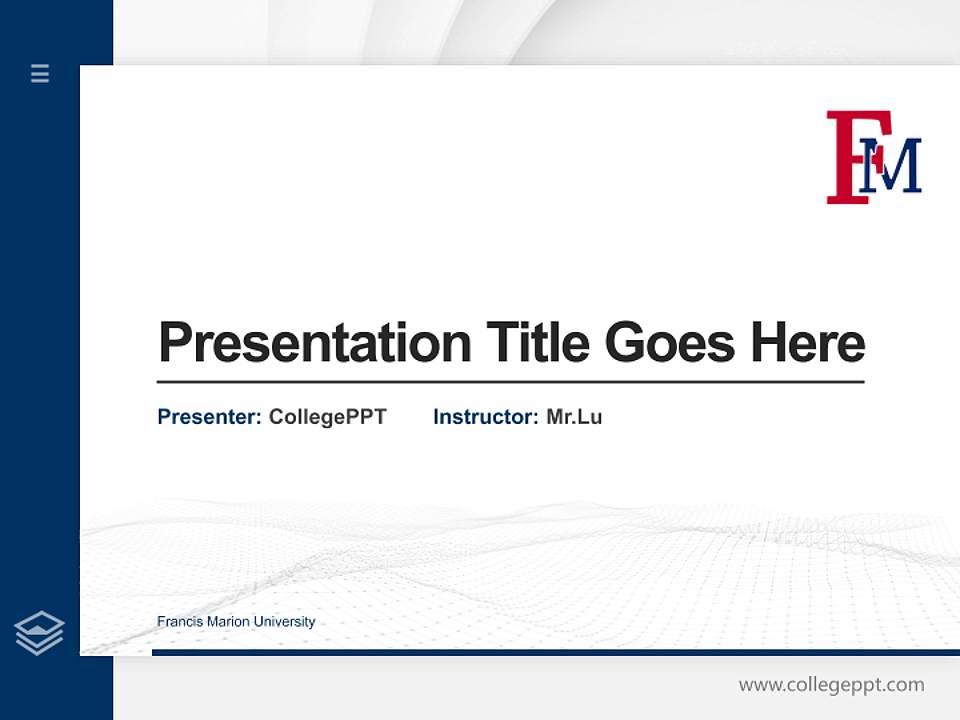 Francis Marion University Thesis Proposal/Graduation Defense PPT Template4:3 ratio PPT effect preview image5