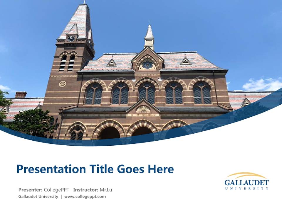 Gallaudet University Course/Courseware Creation PPT Template4:3 ratio PPT effect preview image5