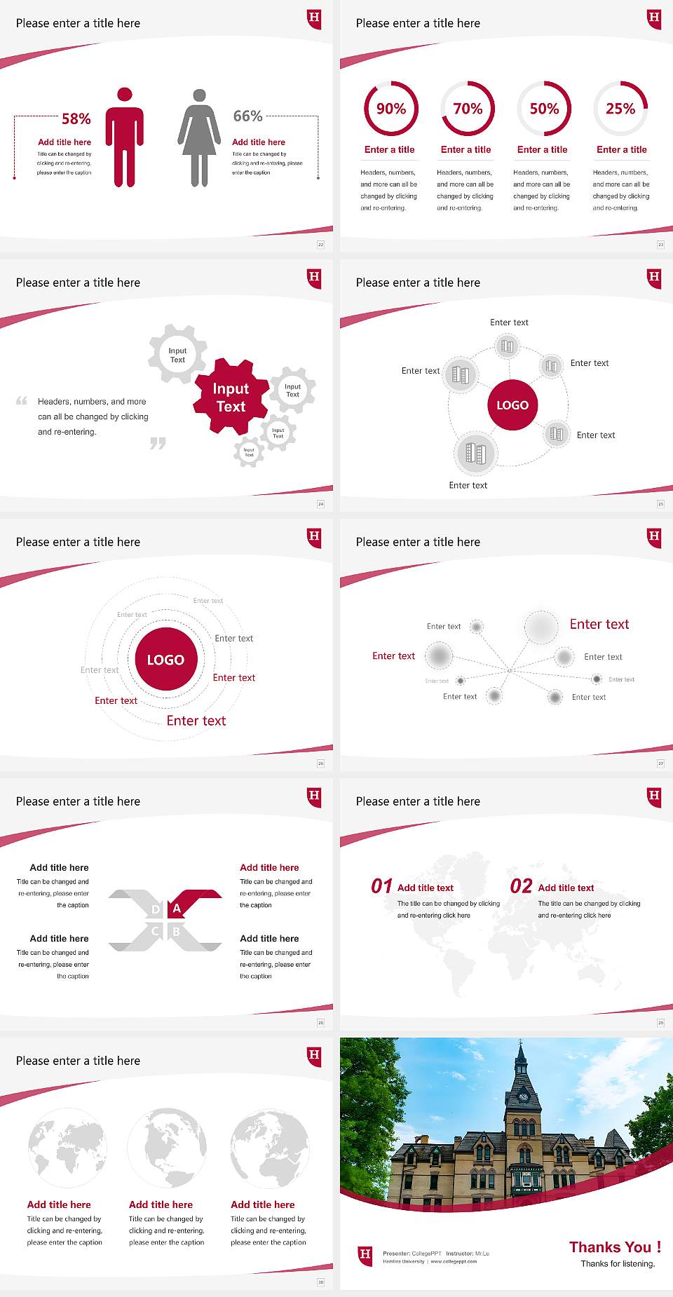 Hamline University Course/Courseware Creation PPT Template4:3 ratio PPT effect preview image4