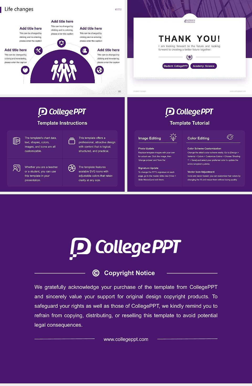 Goshen College National Scholarship Defense PPT Template4:3 ratio PPT effect preview image4