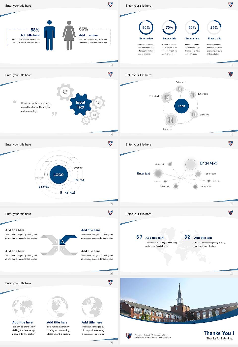Gordon-Conwell Theological Seminary Course/Courseware Creation PPT Template16:9 ratio PPT effect preview image4